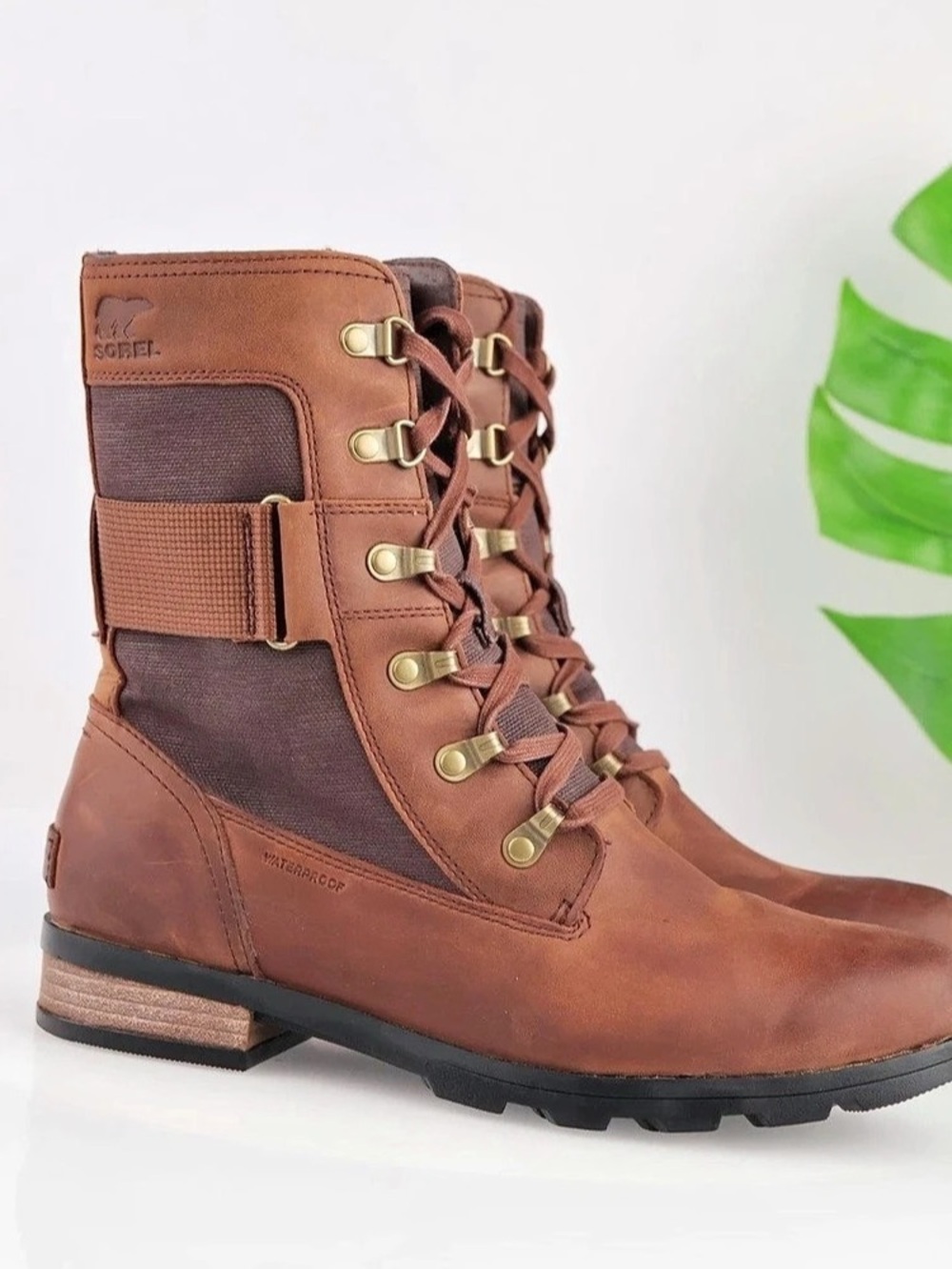 Sorel Joan of Arctic Wedge II Lace Boot Brown Leather Boots